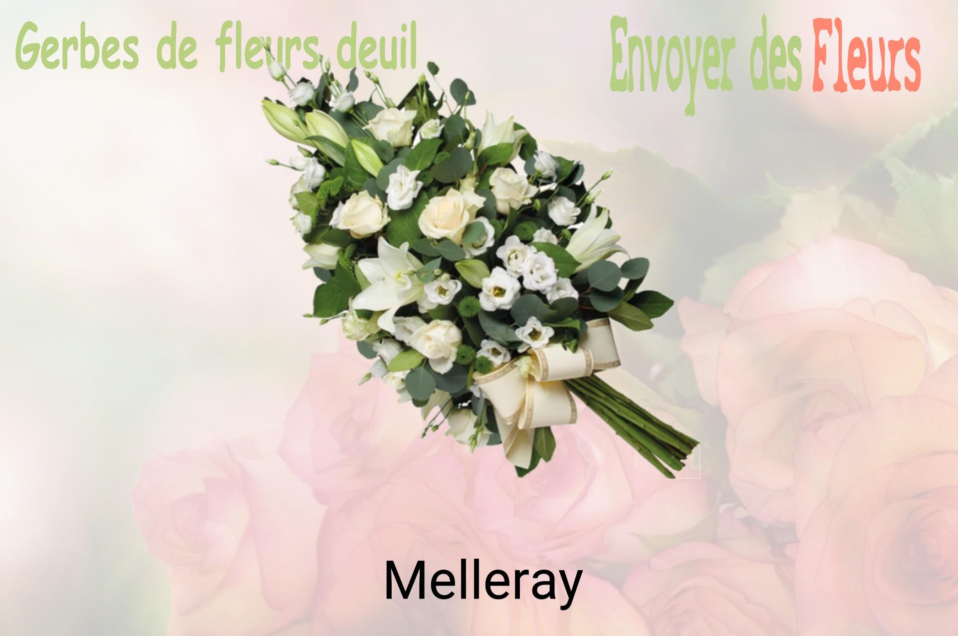 Gerbe de fleurs de deuil livrée à Melleray